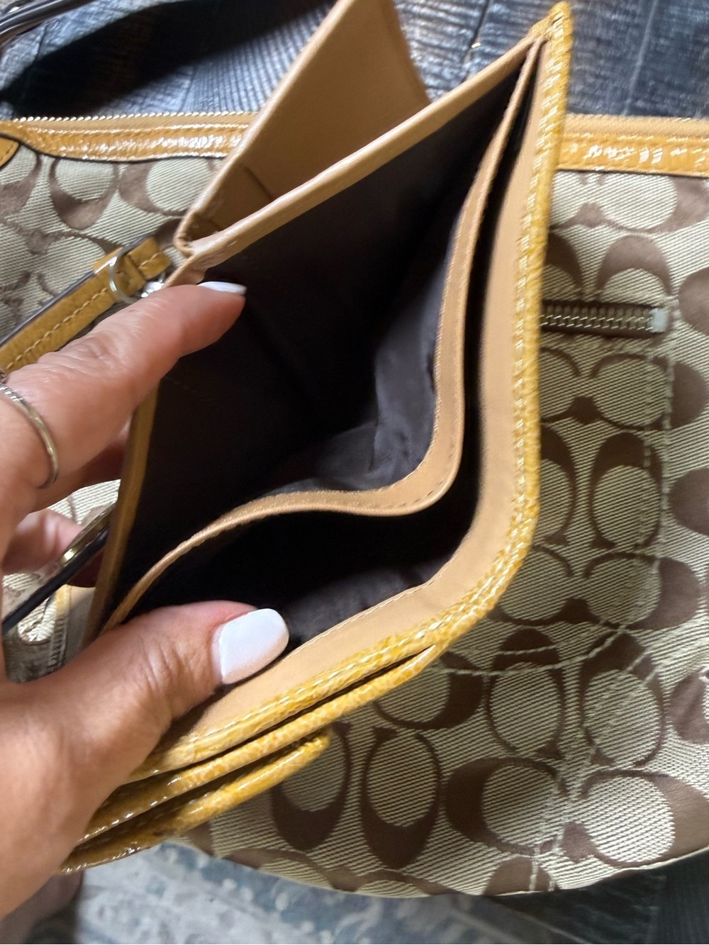 Y2K Coach Signature C Hobo Bag & Matching Wallet Set Khaki Tan Brown - Picture 10 of 13